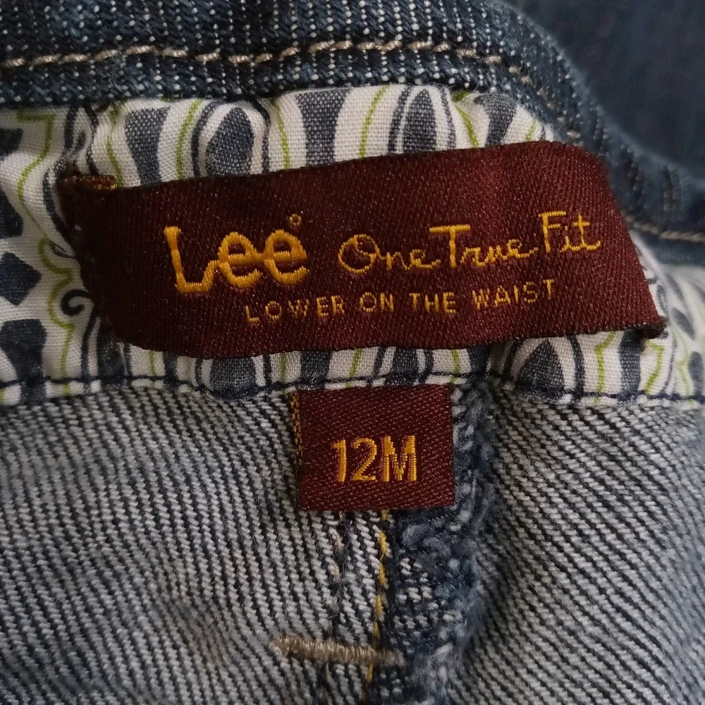 Lee One True‎ Fit Dark Wash Denim Capris Womens 12M Low Rise Cropped Jeans